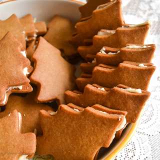Gingerbread Sandwich Cookies with Rum Buttercream