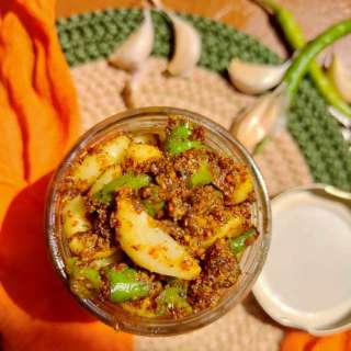 Garlic Green Chilly Pickle Recipe