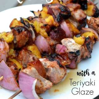 Pork and Peach Kabobs with a Teriyaki Glaze