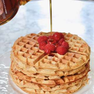 Raspberry Almond Lunch Box Waffles