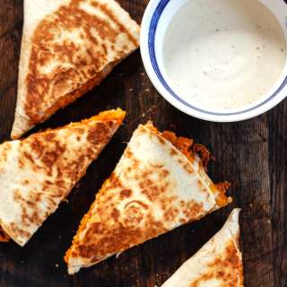 Buffalo Chickpea Quesadilla (Vegetarian-Friendly)