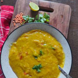Easy Coconut Red Lentil Soup Recipe (Creamy Vegan)