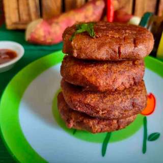 Sweet Potato Fritters Recipe | Sweet Potato Tikki Indian Vrat