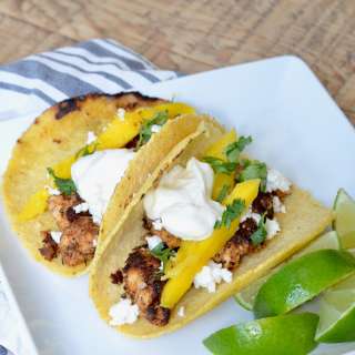 Super Quick Blackened Fish Tacos with Mango