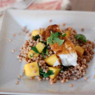 Moroccan Fish with Mango and Couscous