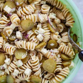 Dill Pickle Pasta Salad (without Mayo)