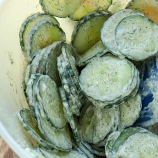 Creamy Dill Pickle Cucumber Salad