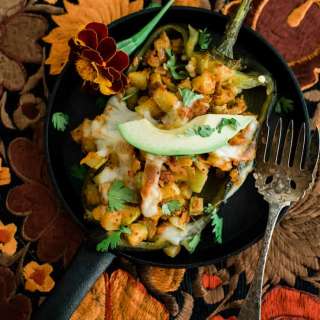 Poblanos Stuffed with Chorizo and Chayote