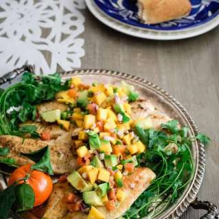 Pan-Fried Tilapia with Citrus, Mango, and Avocado Salsa