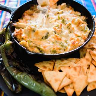 Artichoke with Roasted Green Chile Dip