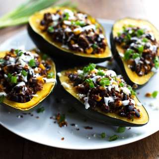 Roasted Corn and Quinoa Stuffed Squash