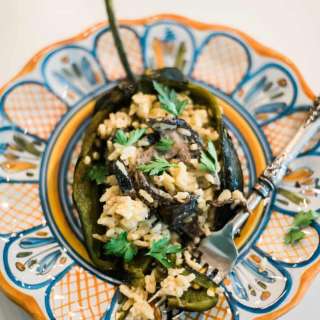 Mushroom and Poblano Risotto