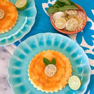 Key Lime Cheesecake Flans and Candied Lime Slices