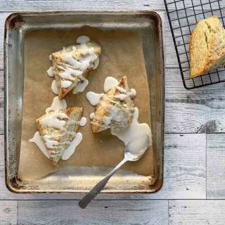 Earl Grey Scones with Lemon Glaze
