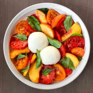 Peach Burrata Caprese Salad