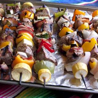 Steak and Bacon Shish Kebabs