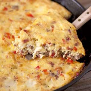 Meat Lovers Frittata with Salsa Verde