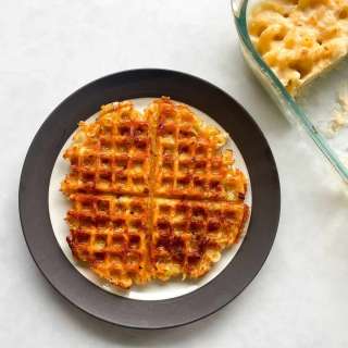 Leftover Mac and Cheese Waffles