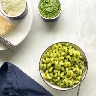 Tuna Pesto Pasta with Arugula Spinach Pesto and Canned Tuna