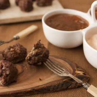 Mexican Meatballs with Three Spicy Dipping Sauces