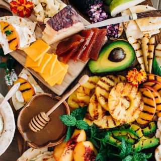 Grilled Fruit Cheese Board