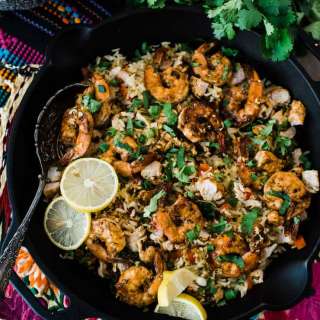 Easy Shrimp and Chicken Skillet Rice