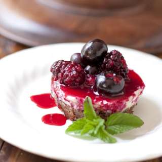 Mini Berry Goat Cheese Cakes