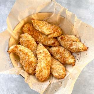 Baked Coconut Panko Chicken Tenders with Honey Mustard Sauce