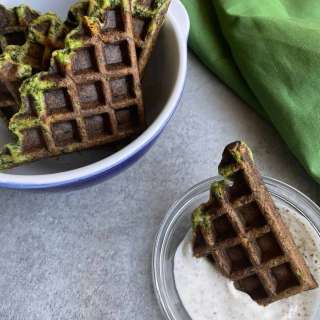 Kale Waffles and Kale Waffle Chips