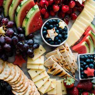 Red, White and Blue Fruit and Cheese Board
