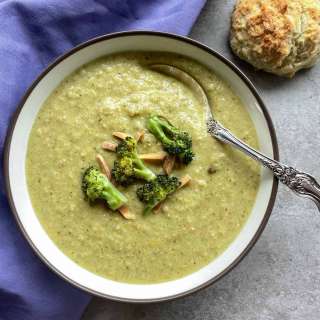 Roasted Broccoli Almond Soup