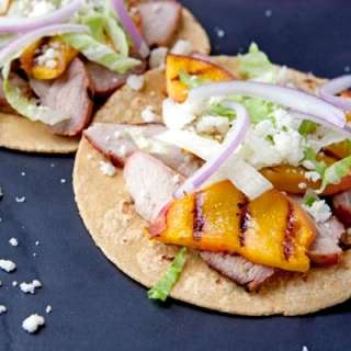 Orange Pork Tacos with Grilled Peaches