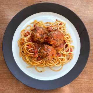 Braised Meatballs in a Hearty Marinara Sauce