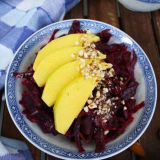 Easy Sauerkraut Salad with Mango and Almonds