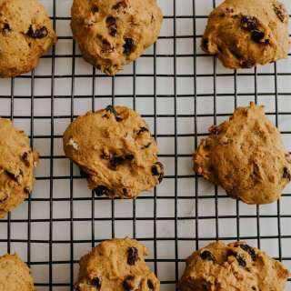 Spiced Pumpkin Cookies With Raisins and Nuts