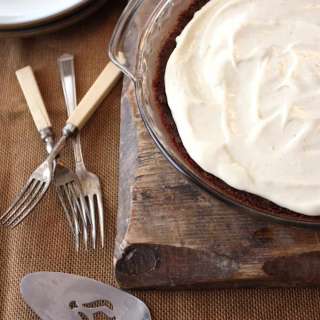 Lemon Lime icebox pie with a chocolate graham-cracker crust