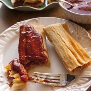 Red Chile and Pork Tamales