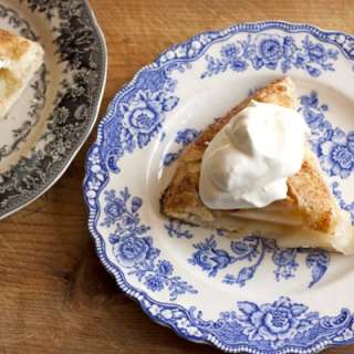 Rustic Pear Galette Topped with Chantilly Cream