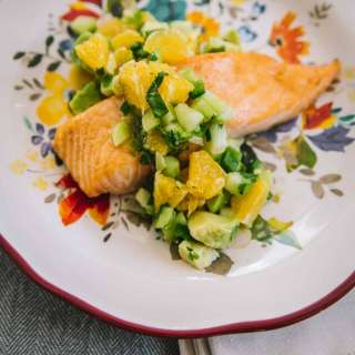 Heart-Healthy Oven-Roasted Salmon with Avocado Citrus Salsa