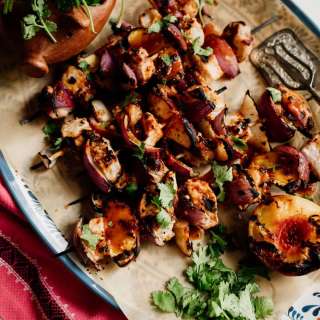 Spiced Pork and Peach Kabobs