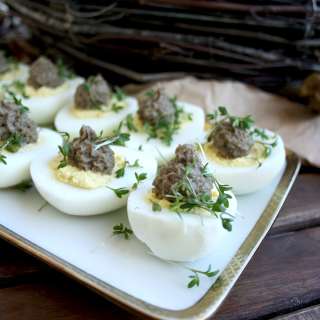 Russian Deviled Eggs with Sprats