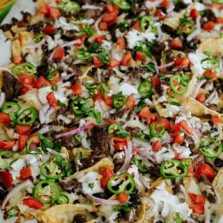 Carne Asada Nachos with Guacamole