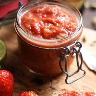 Rhubarb Chutney with Strawberries and Ginger