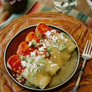 Enchiladas Divorciadas (a.k.a. Christmas Enchiladas)