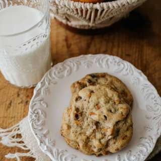 Fresh Persimmon Cookies with Raisins and Nuts
