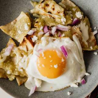 Chilaquiles Verdes with Roasted Tomatillo Salsa
