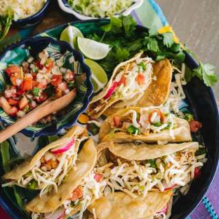 Crispy Chicken Tacos With Mexican Shredded Chicken (Stovetop or Instant Pot)