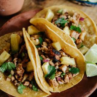 Grilled Pork Tacos al Pastor with Roasted Pineapple Salsa