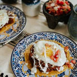 Black Bean Huevos Rancheros with Chorizo