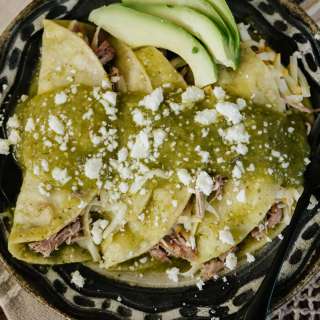 Pulled Pork Enchiladas in Salsa Verde